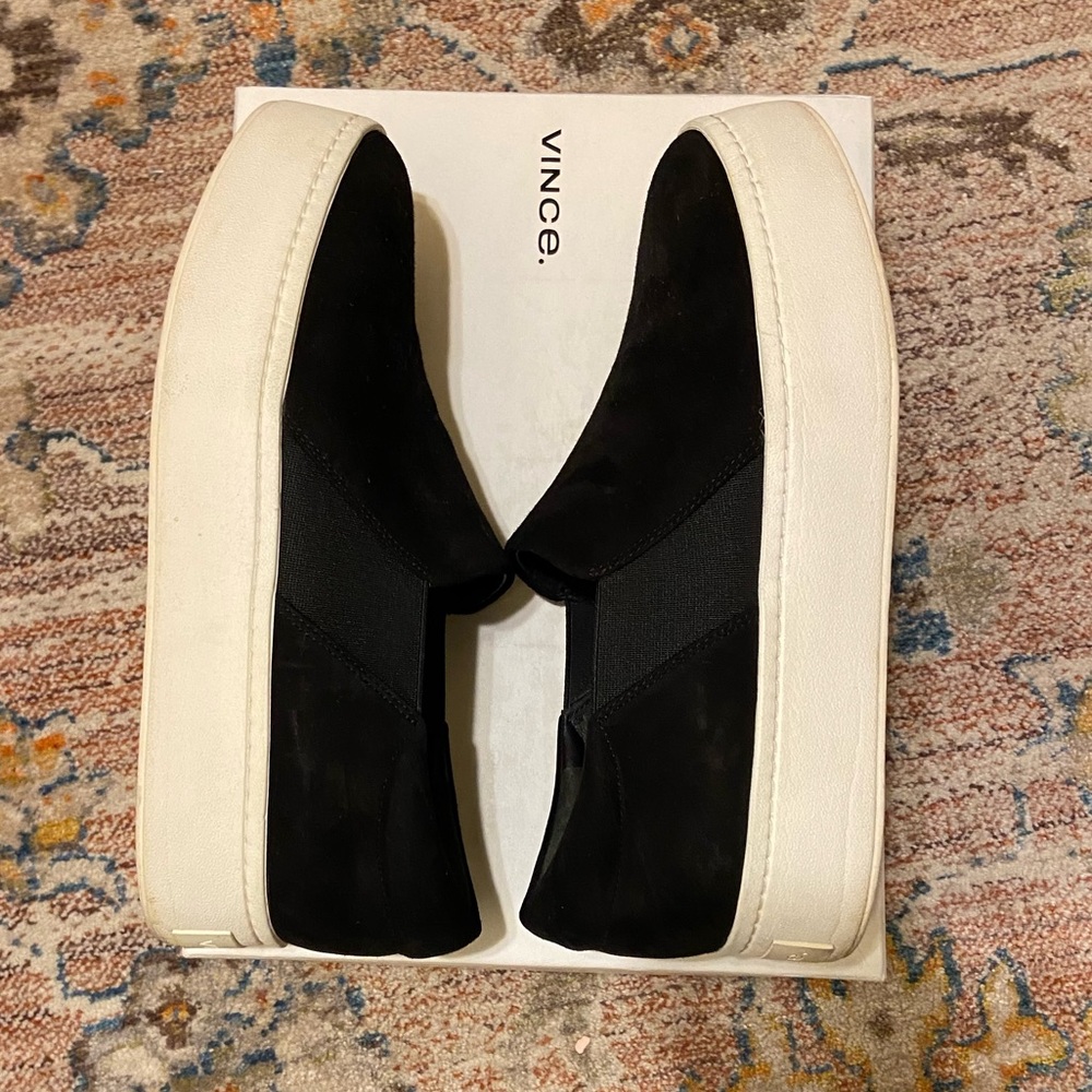 Vince Slip On Warren Sneaker In Black Suede - image 8